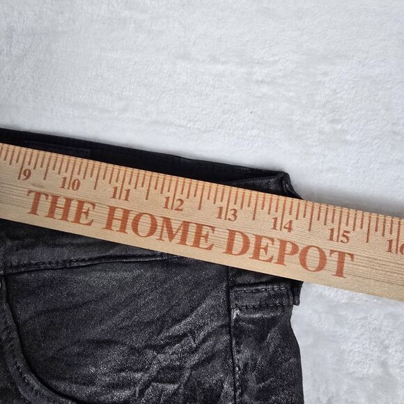 AG Adriano Goldschmied Coated Skinny Women's Pants Black Metallic Size 27 x 28 - Picture 6 of 9